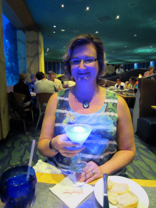 glowing blue drink at Coral Reef