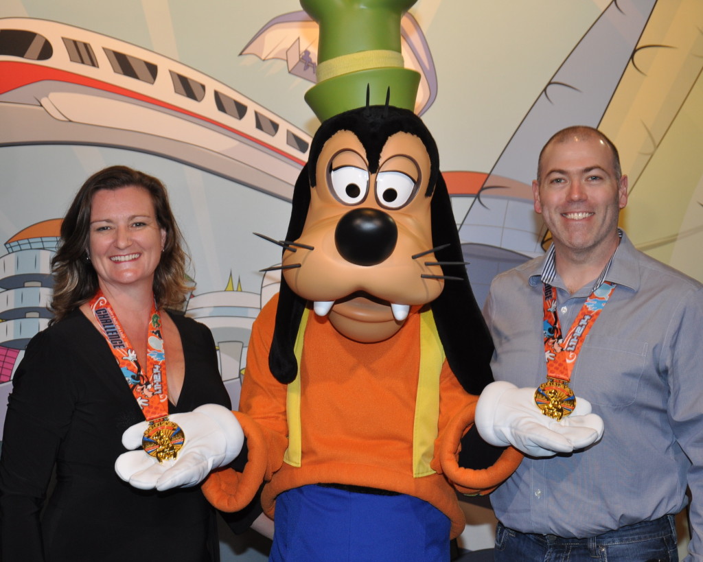 Heather and Ted with Goofy